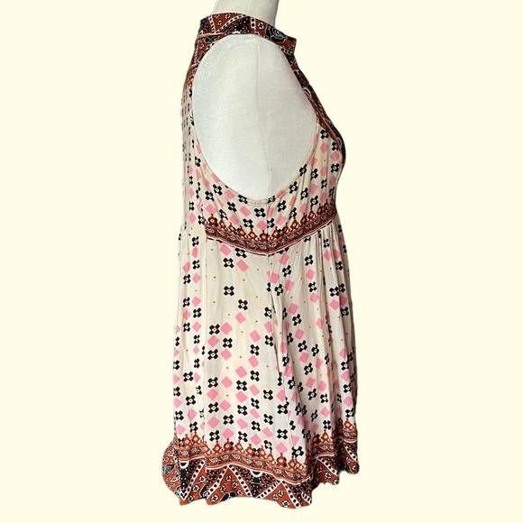Free People Charlotte Tunic Tank Blouse Size Small Boho Racerback Collar V-Neck - Picture 2 of 13